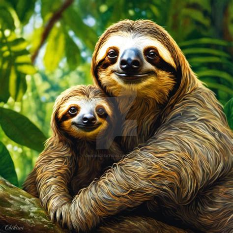 Sloth Hugs by ChikiwiCreations on DeviantArt