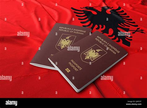 Albanian passport on its flag, The Albanian passport is a travel ...