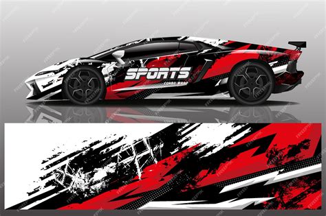 Premium Vector | Sport car decal wrap illustration