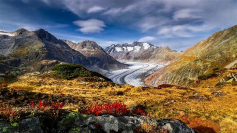 Mountains Switzerland Aletsch Glacier Alps 4K HD Nature Wallpapers | HD ...