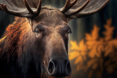 Premium Photo | A close-up isolated moose with big horns in the forest ...