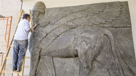 Replicas of Assyrian statues smashed by militants unveiled in Iraq’s ...