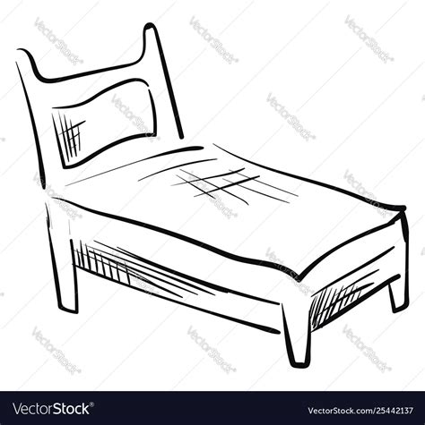 A bed sketch or color Royalty Free Vector Image