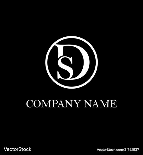 Letter ds logo design inspiration clean Royalty Free Vector