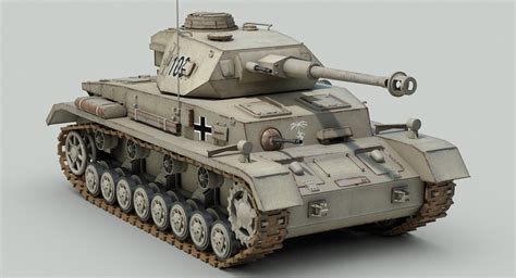 ww2 german tank panzer iv 3d model