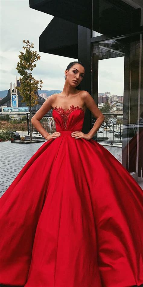 blood-red-wedding-dresses-ball-gown-sweetheart-cheap-liastublla ...