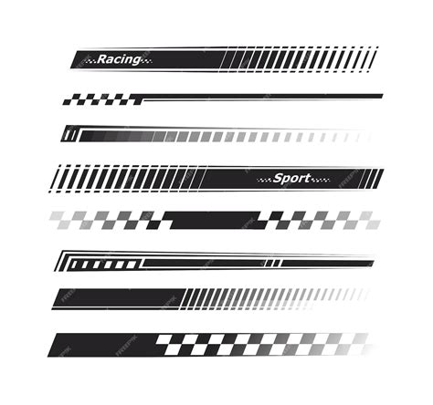 Premium Vector | Sports stripes car stickers black color Racing decals ...