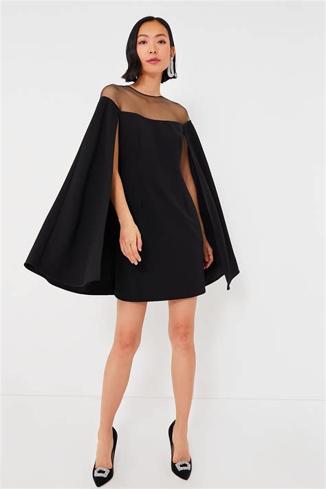 Black Estelle Cape Dress | Tuckernuck