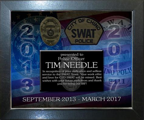 SWAT related framing projects from Badge Frame