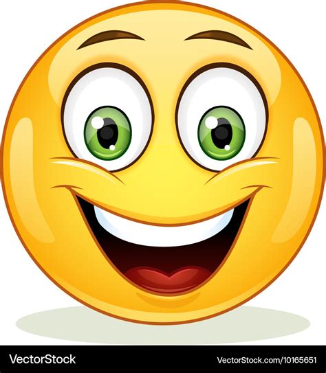 Emoticon with big toothy smile Royalty Free Vector Image