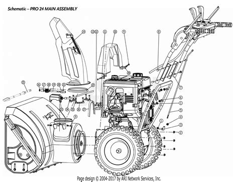 DR Power Snow Blower Pro 24 Parts Diagram for SB Pro 24 Main Assembly