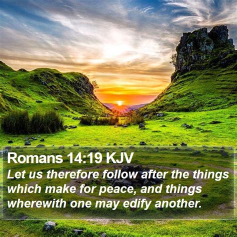 Romans 14:19 KJV Bible Verse Images