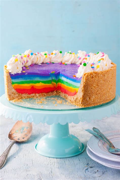 Rainbow Cheesecake Recipe is No Bake and Gelatin Free - Eating Richly