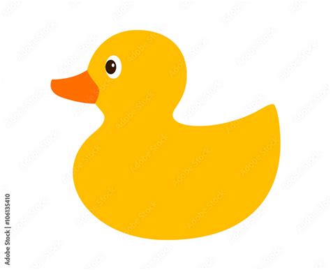 Rubber duck / ducky bath toy flat color icon for apps and websites ...