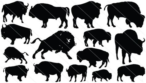 Bison Silhouette Vector Graphics Download | Silhouette vector ...