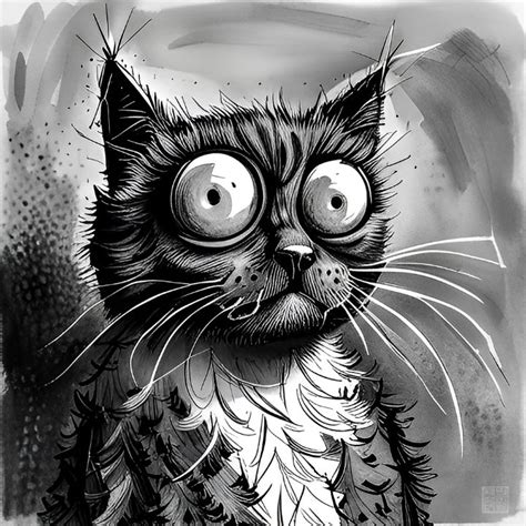 Frazzled Cat - Paintings - Drawings & Illustration, Humor & Satire ...