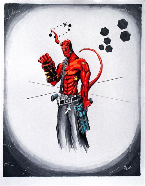 Hellboy Drawing by Jessie Pancheau - Pixels