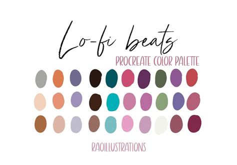 Lo-fi Beats Color Palette for Procreate - Etsy