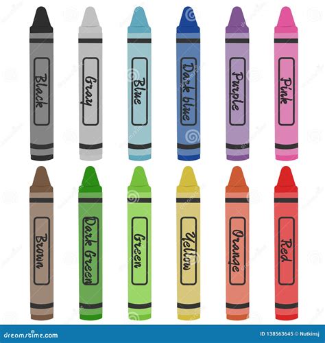 Crayon Colors Isolated on White Background Stock Vector - Illustration ...