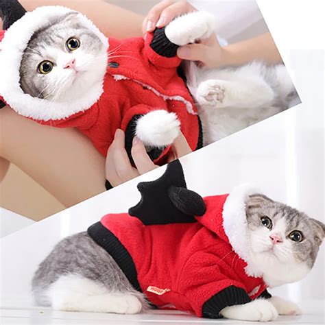 Pet Cat Clothes Winter Suit Warm Soft Coat Outdoor Jacket Hoodie ...