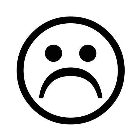 Free Sad Face Black And White Emoji, Download Free Sad Face Black And ...