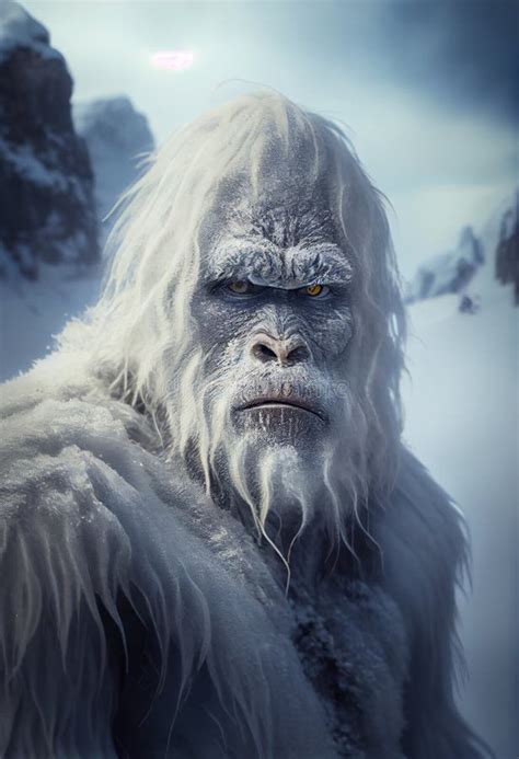 Portrait of the Mythical Creature Called the Yeti Stock Illustration ...