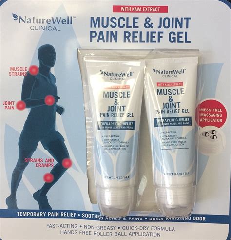 NatureWell Clinical Muscle & Joint Pain Relief Gel with Kava Extract, 2 ...