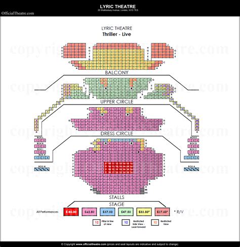 Lyric Theatre London seat map and prices for Hadestown