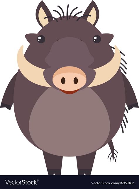 Wild pig on white background Royalty Free Vector Image