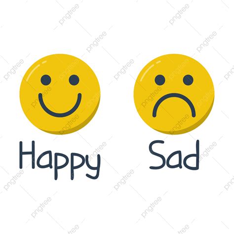 Sad Emoji Vector Design Images, Happy And Sad Emoji, Happy And Sad ...