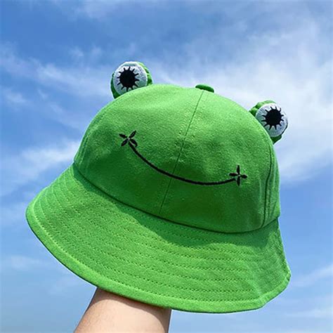 Frog Hat Kawaii Cute Frog Bucket Hat Aesthetic Women Outdoor | Etsy