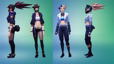 the sims 4 cc akali kda costume cosplay - YouTube