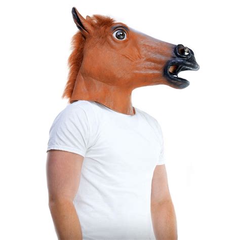 Horse Head Mask Halloween Costume Party Theater Prop Novelty Latex ...