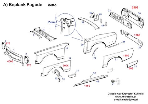 Car Body Parts Diagram Chart