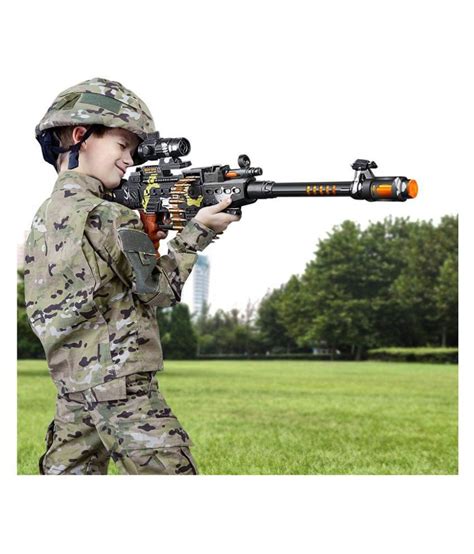 play pacific Army Style Toy Machine Gun for Kids with Vibration (25 ...