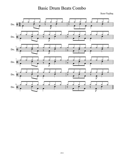 Basic Drum Beats Combo Sheet music | Download free in PDF or MIDI ...