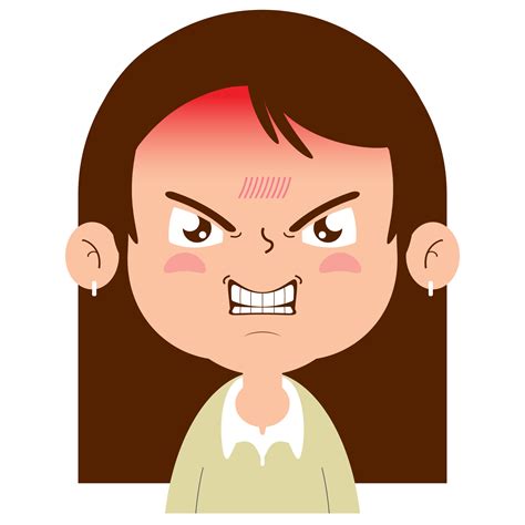 girl angry face cartoon cute 14428860 PNG