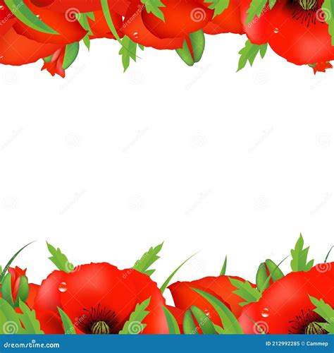 Poppy Border Cartoon Vector | CartoonDealer.com #57171485