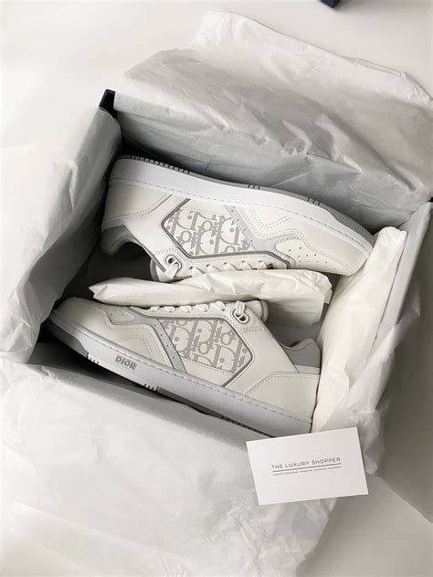 Dior B27 Oblique Sneakers Leather White Grey – The Luxury Shopper