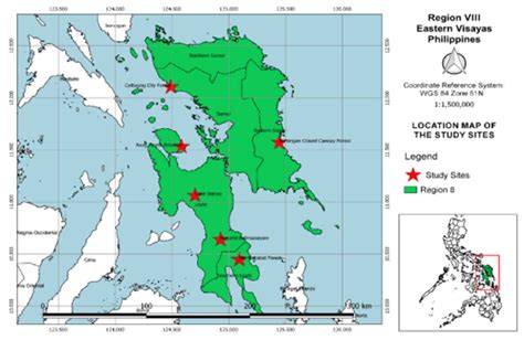 Map of Region 8 and Location of Study Sites. | Download Scientific Diagram