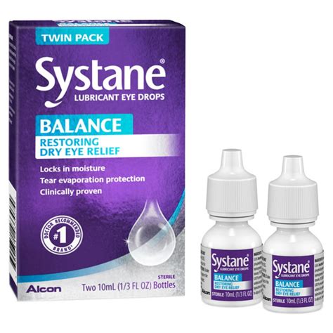 Systane Lubricating Eye Drops for Dry Eyes Symptoms, 2 x 10mL TWIN ...