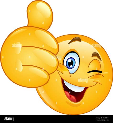 Clin d'oeil pouce emoji Banque d'images vectorielles - Alamy