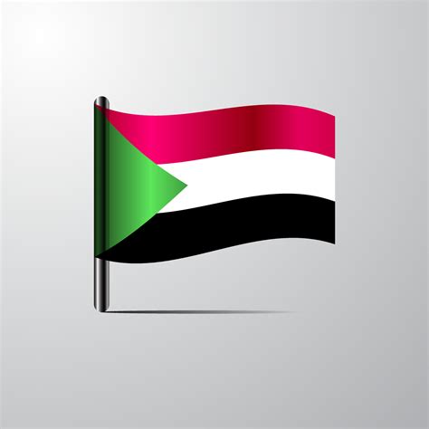 Sudan waving Shiny Flag design vector 14283695 Vector Art at Vecteezy