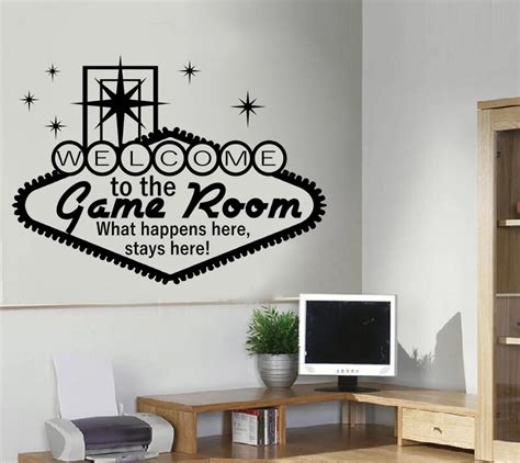 Game Room Wall Sticker Boys Teens Bedroom Door Decal DIY Children ...