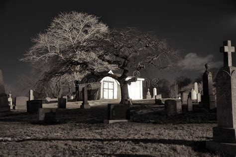 Picture of Cemetery at Night Stock Photo - Image of tomb, black: 233568716