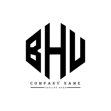 BHU letter logo design with polygon shape. BHU polygon and cube shape ...