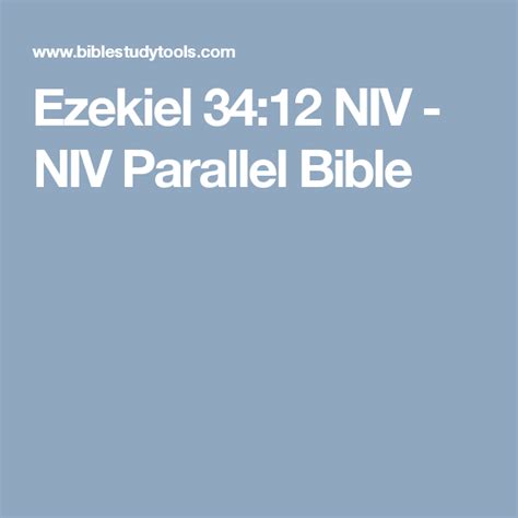 Ezekiel 34:12 NIV - NIV Parallel Bible | Parallel bible, Bible, Isaiah ...