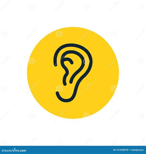 Ear Vector Icon Symbol. Human Ear Listen Hear Line Icon Stock Vector ...