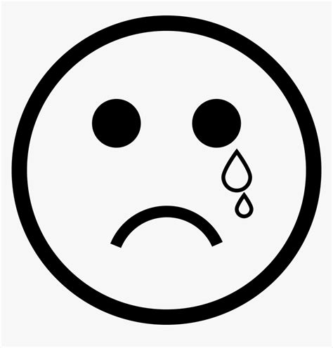 Crying Emoji Face Clipart Black And White, HD Png Download ...