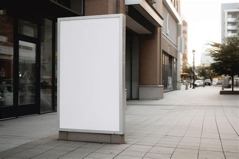 Premium Photo | A blank white mockup sign isolated outside ai generative